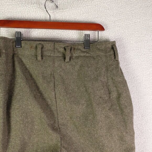 WW2 Pants Mens 30 X 29 Olive Green Wool Heavyweight Slash Pockets 1940 96 - Picture 5 of 12